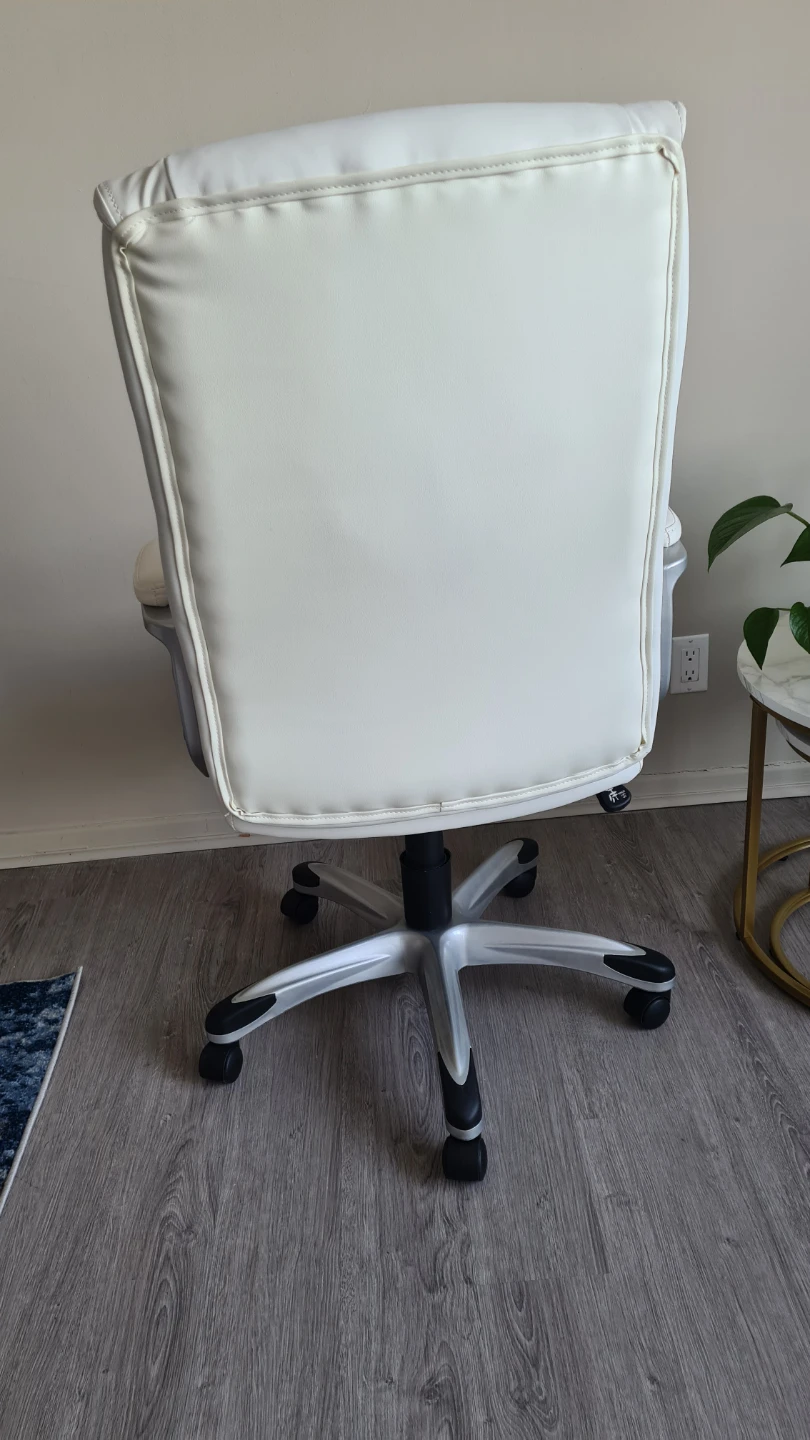 White Faux Leather Office Chair - photo 4