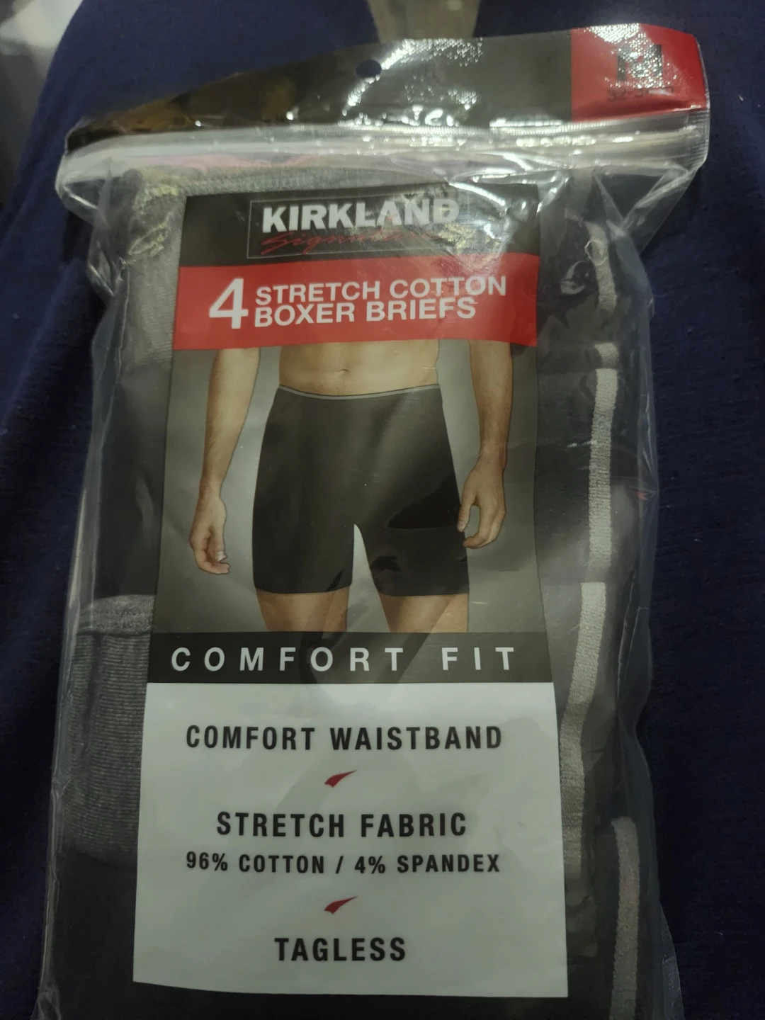 Kirkland Signature 4-Pack Men's Stretch Cotton Boxer Briefs