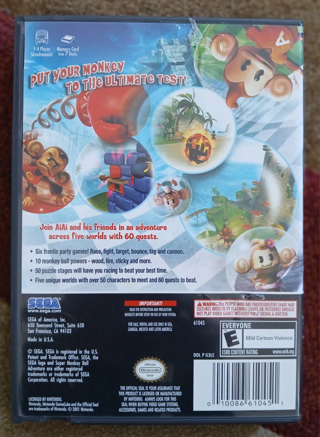 Nintendo GameCube Super Monkey Ball Adventure Game - photo 2