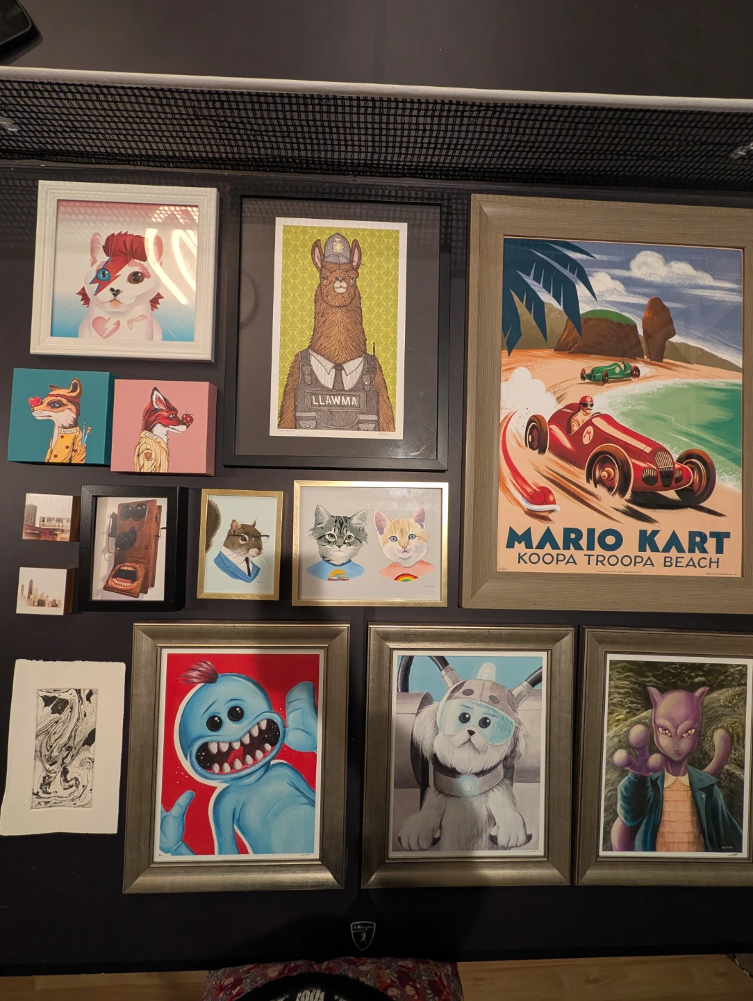 Gallery wall frames art pieces and prints