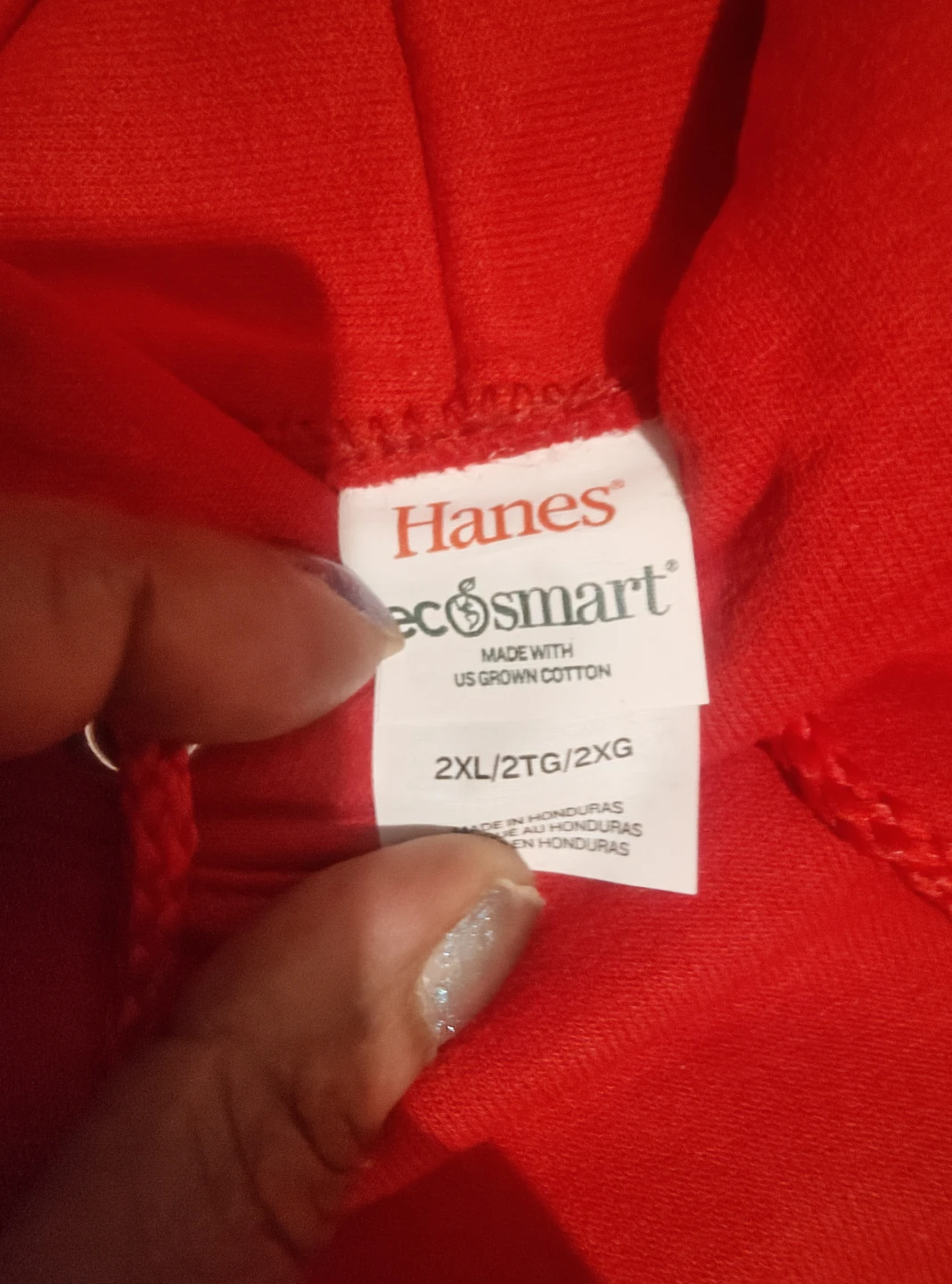 🥕 Hanes EcoSmart Red Hoodie - Size 2XL - photo 4