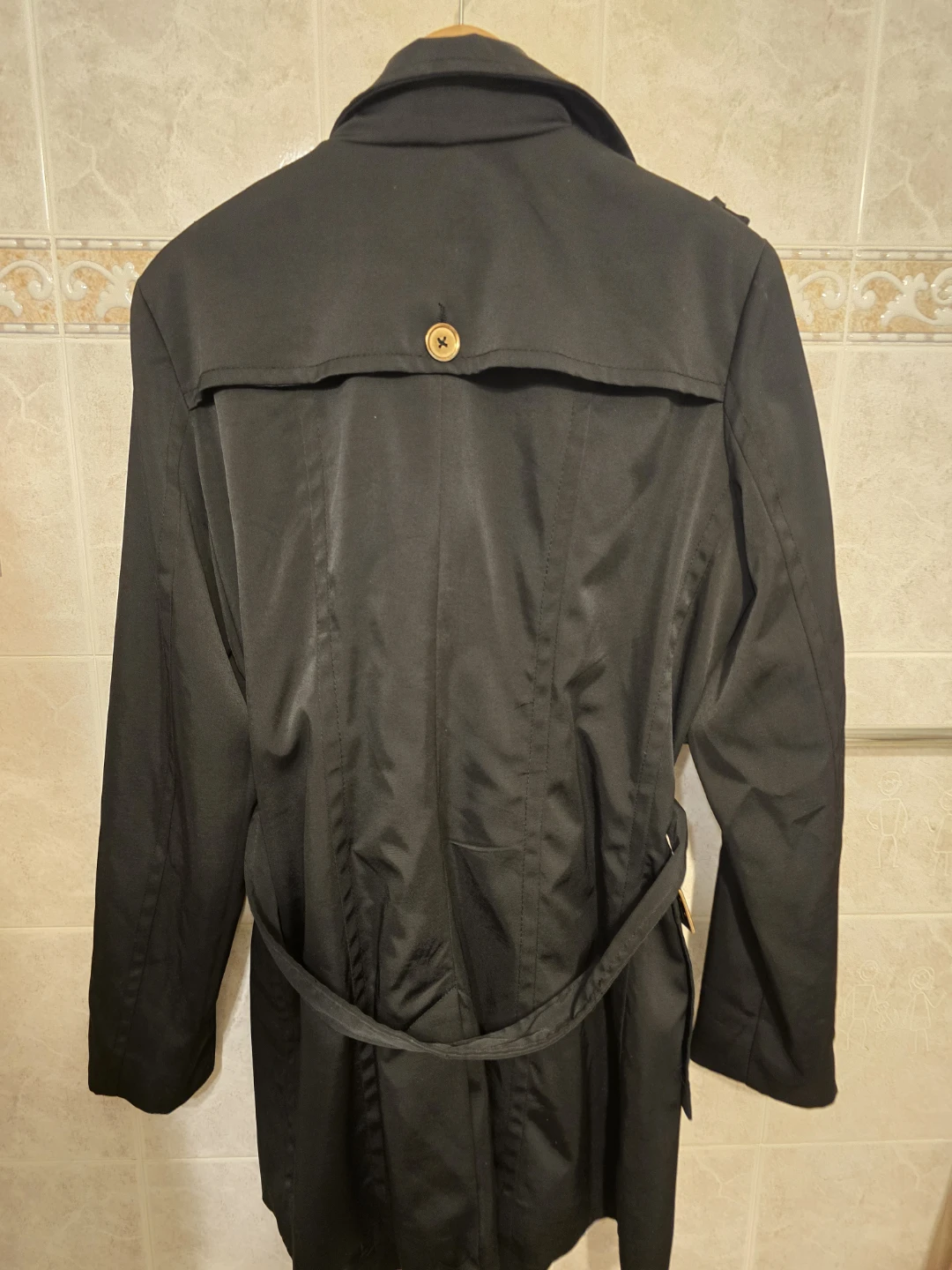 Le Château Black Double-Breasted Trench Coat size M-L - photo 2