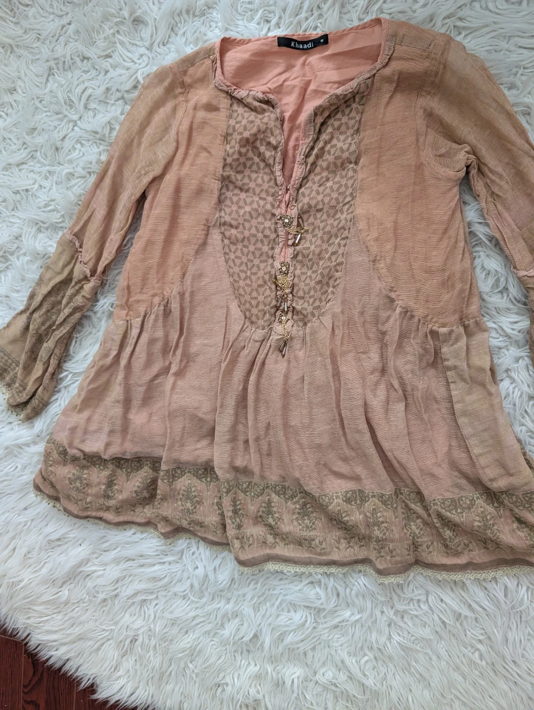 Khaadi Pink/peach Embroidered Tunic Top - photo 4