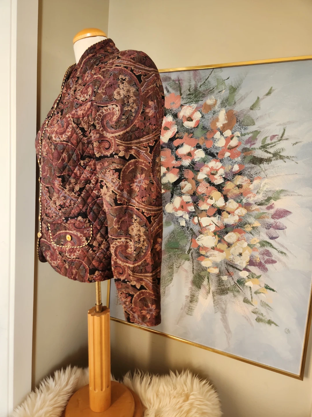 80's ALERT Paisley Patterned Quilted Jacket - photo 5