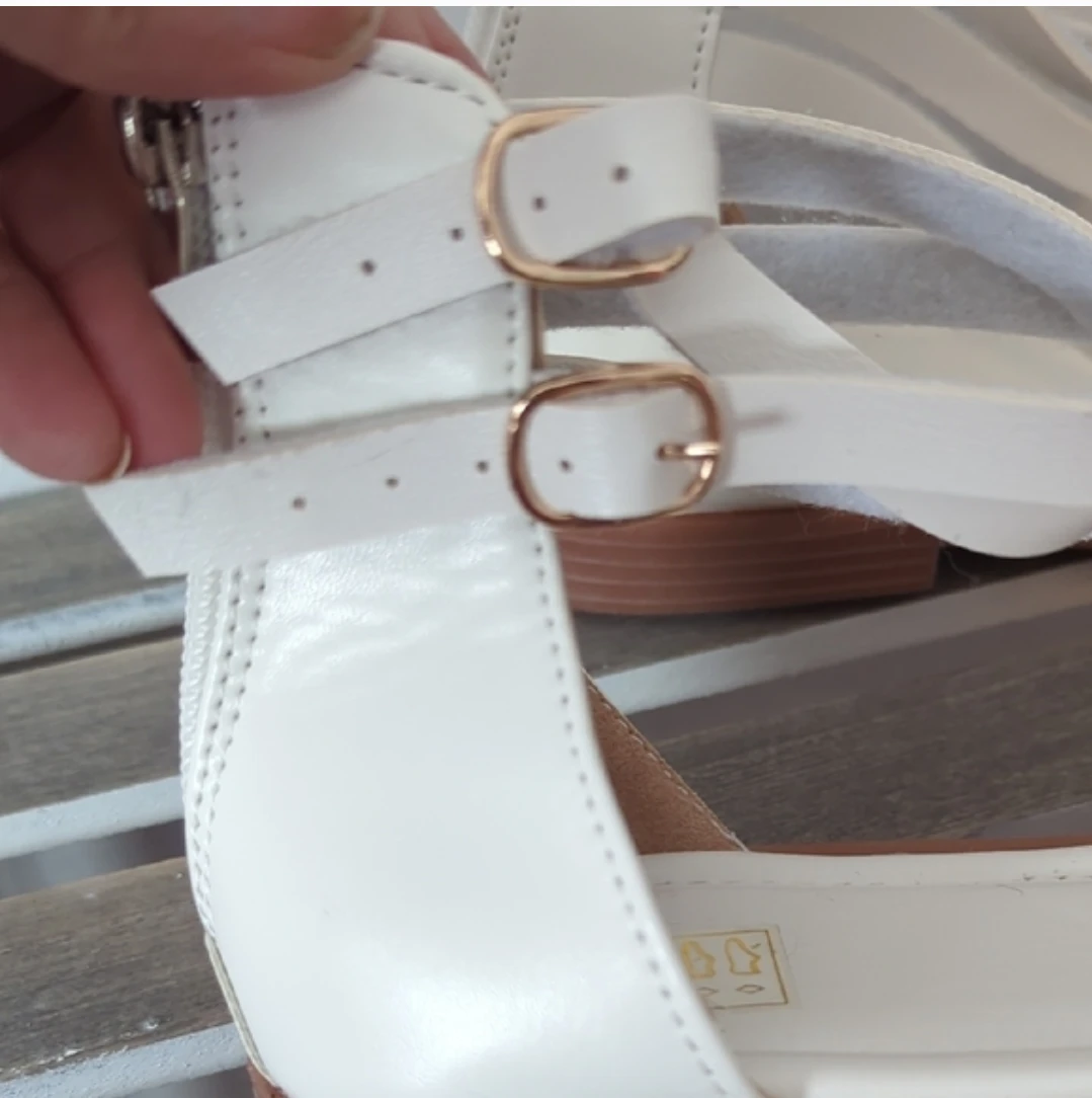 Women's White Strappy Glider Sandals - Size 41 - photo 3