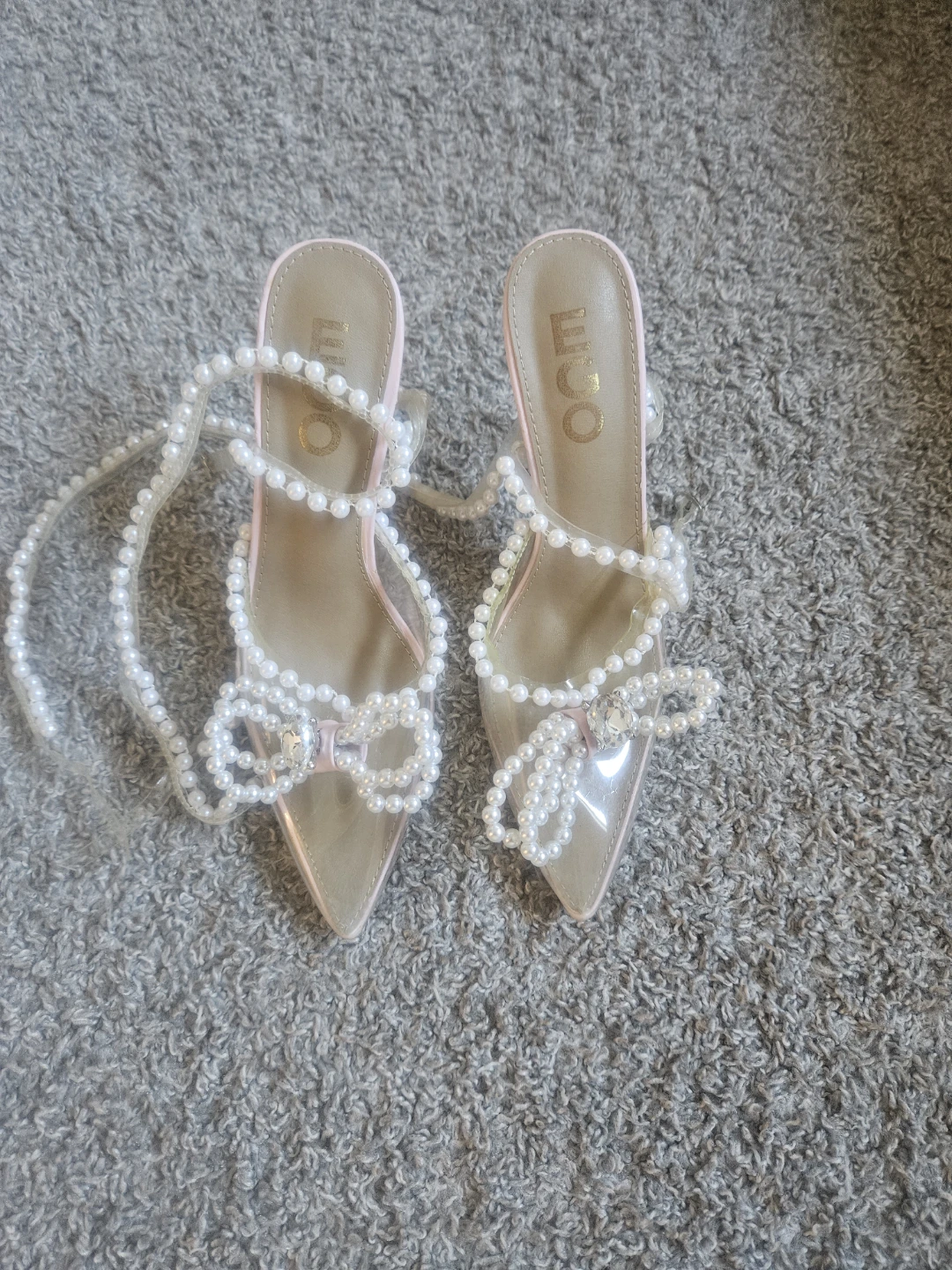 EGO Pearl Embellished Clear Heels - photo 3