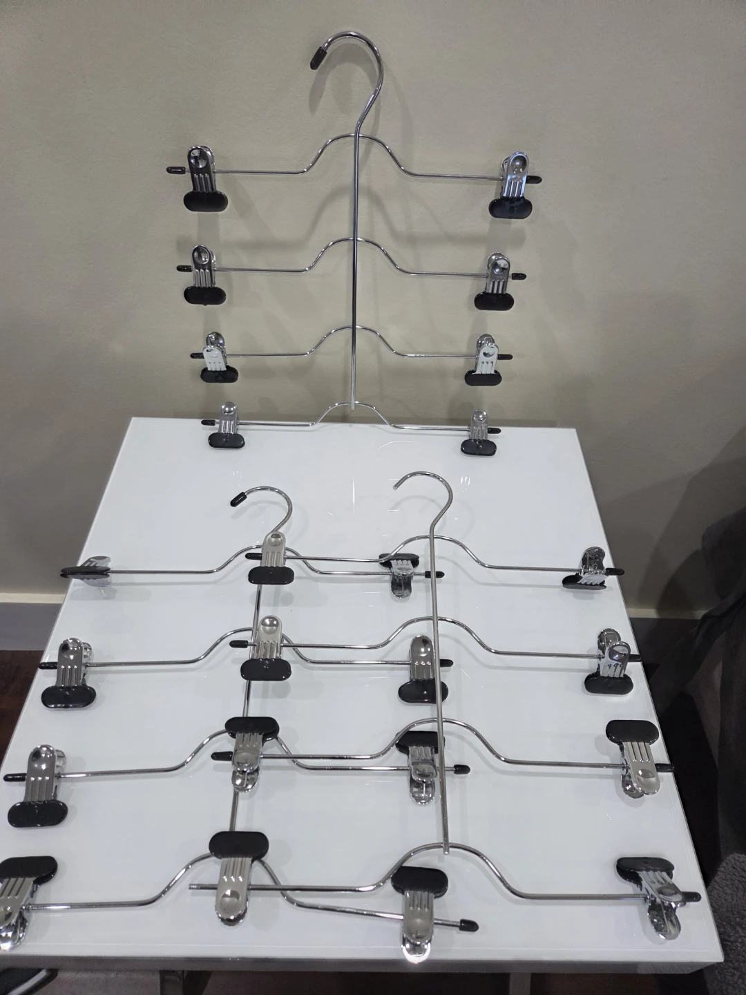 Multi-Tiered Pants Hangers with Clips