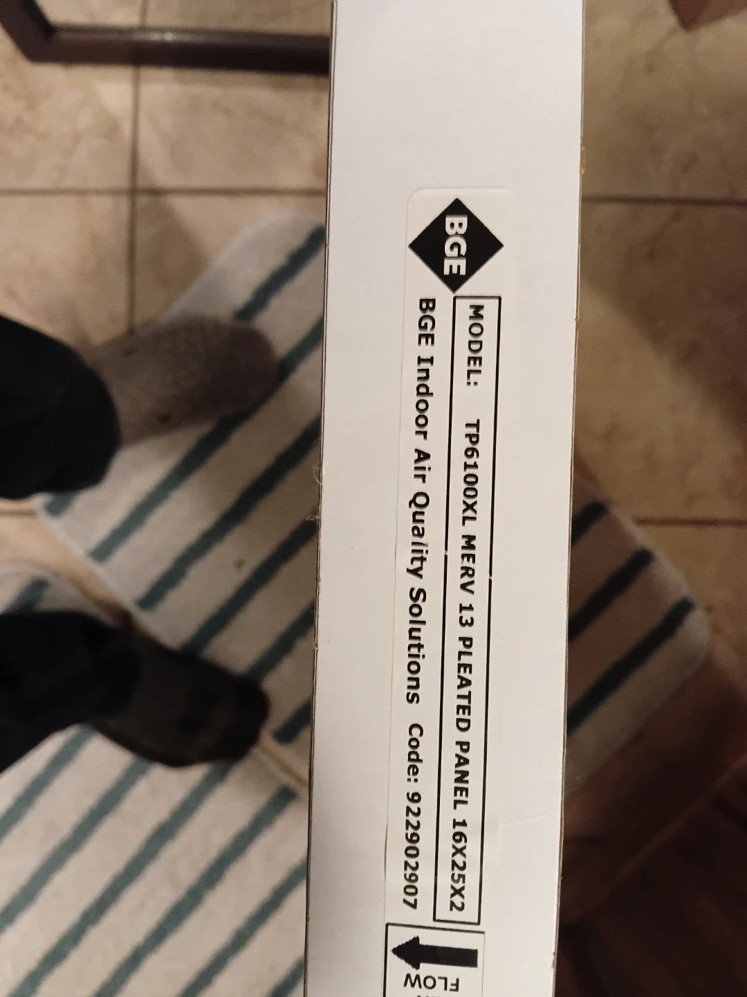 BGE TP6100XL MERV 13 Pleated Panel Air Filter 16x25x2