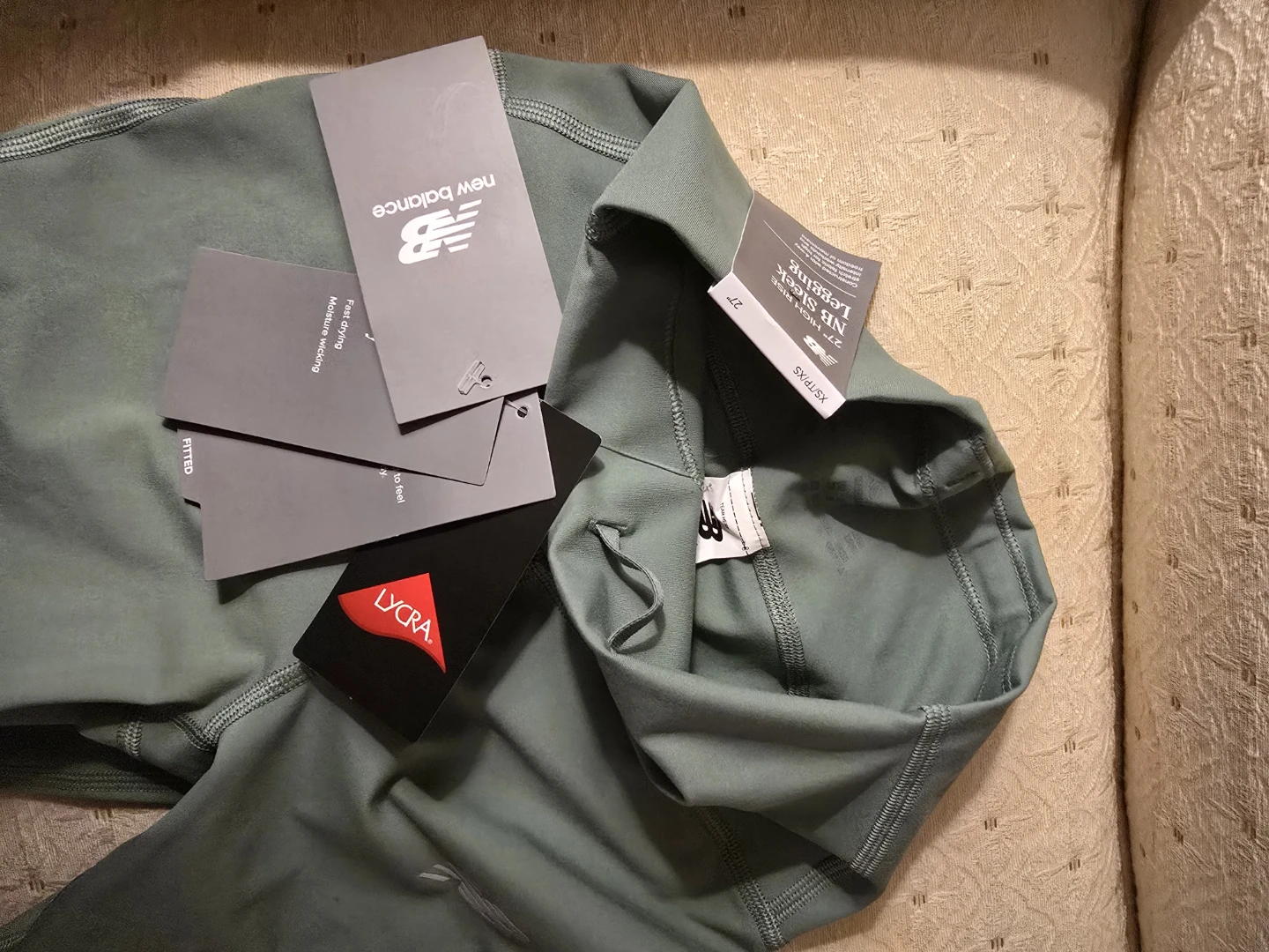 New Balance Sleek High-Rise Legging 27" - Sage Green - Size XS - photo 3