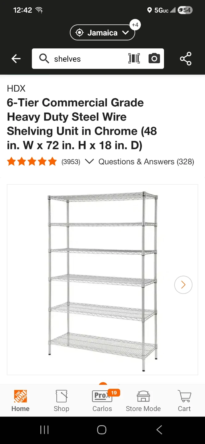 HDX 48" W x 72" H x 18" D 6-Shelf Commercial Storage Unit - photo 2