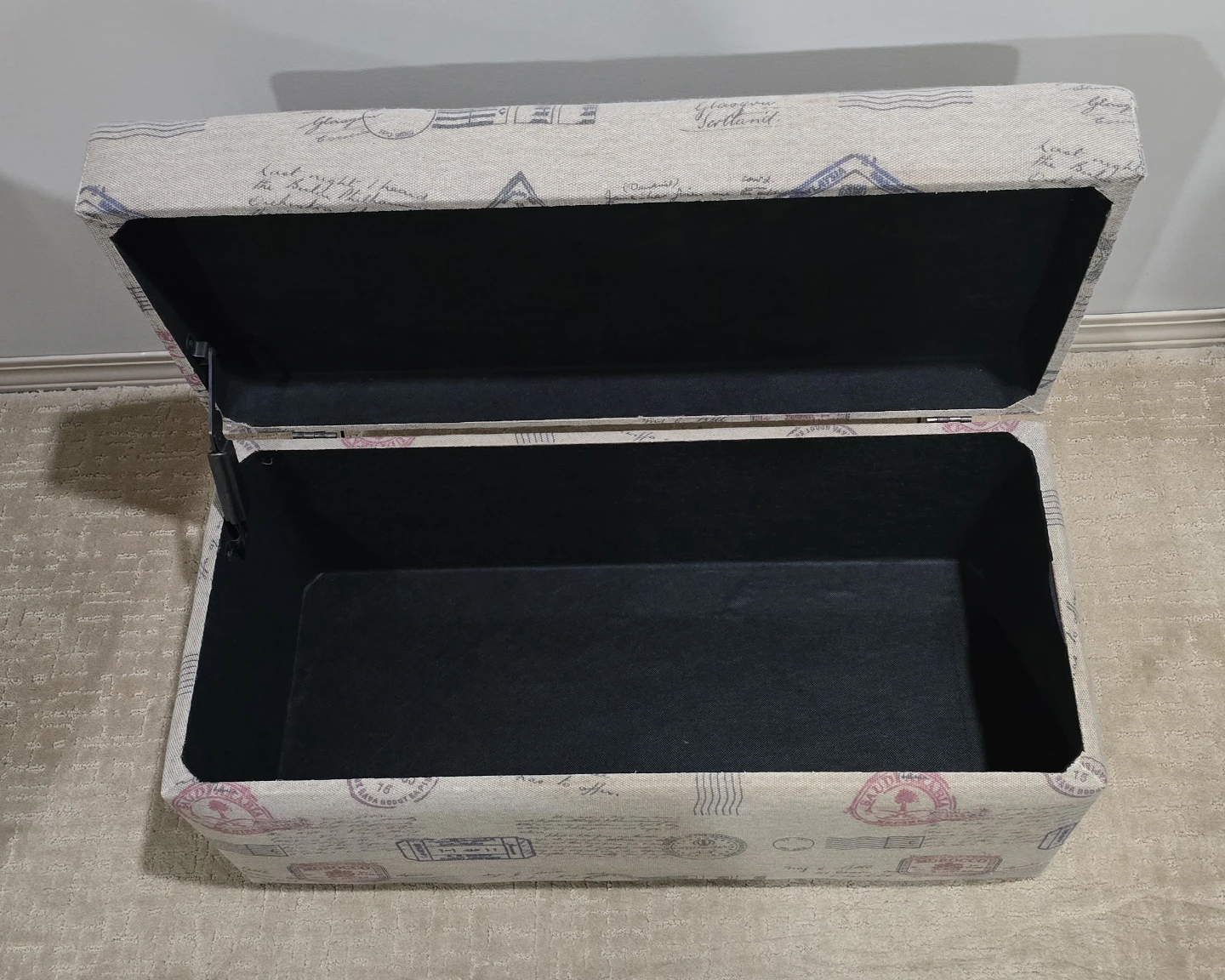 Storage Ottoman with Stamp Print - photo 3