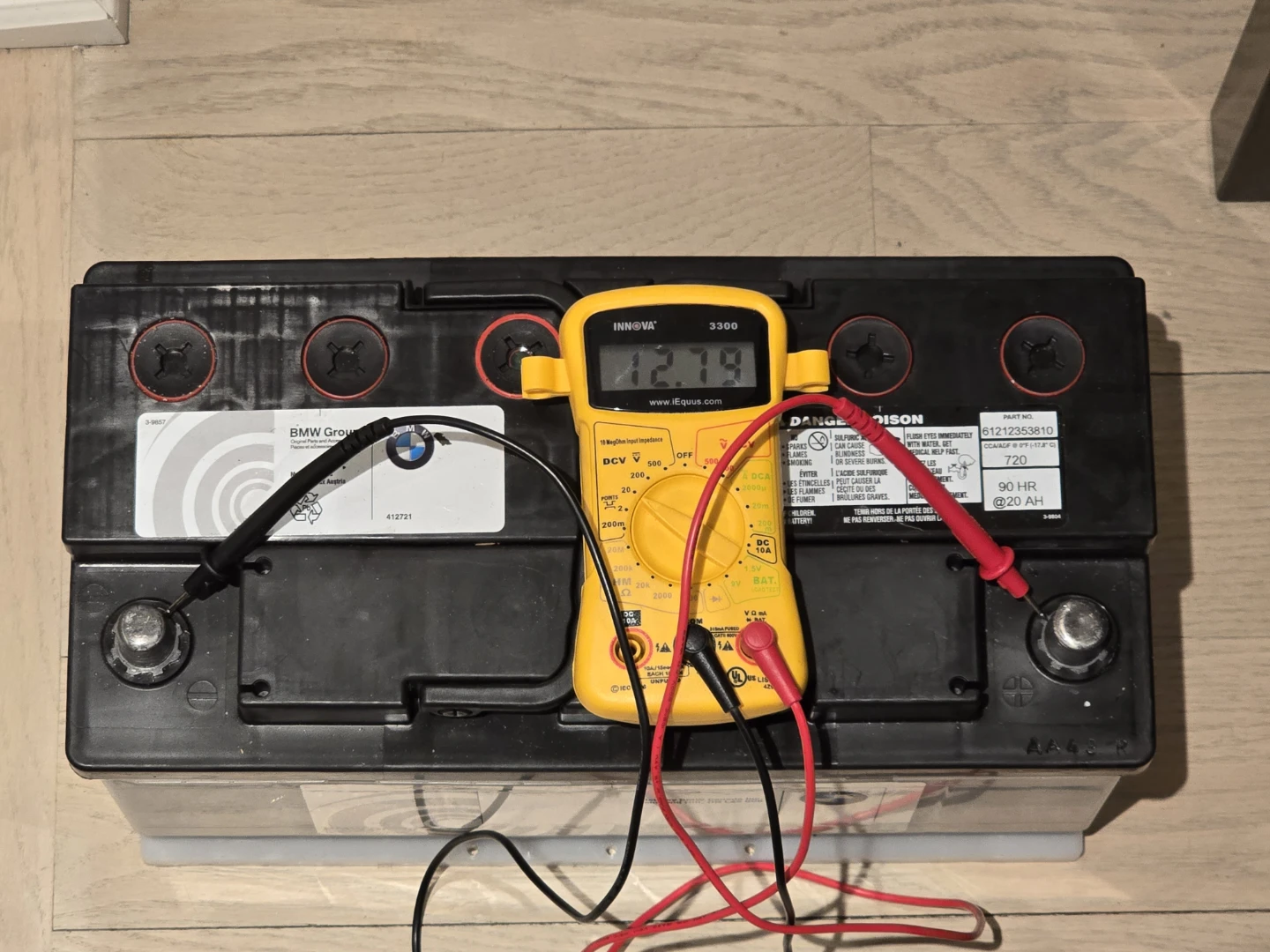 Bmw E90 e92 e93 OEM Battery 90 ah 720 cca size h8 - photo 3