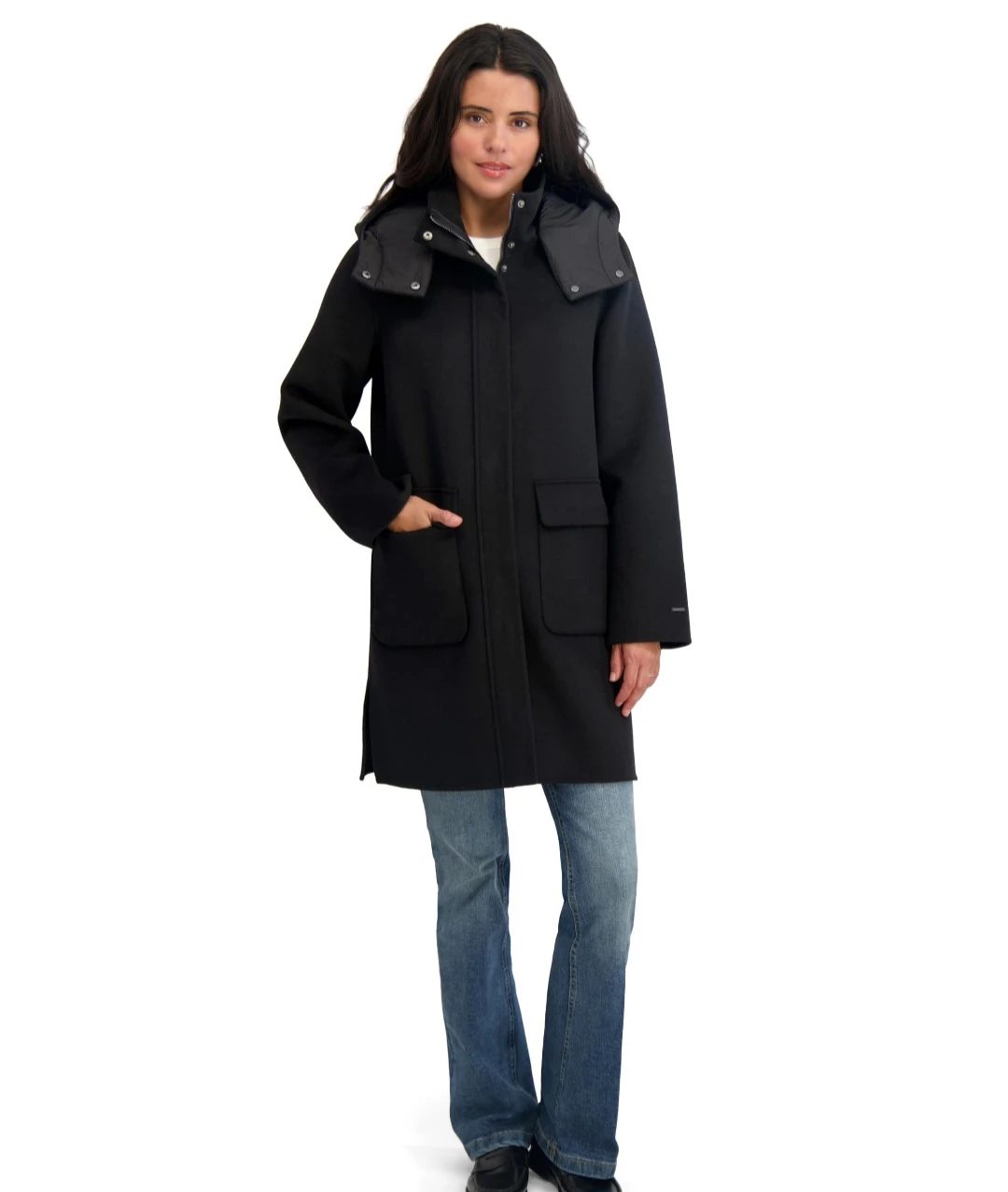 Tahari Women's Black Hooded Parka Coat - photo 2