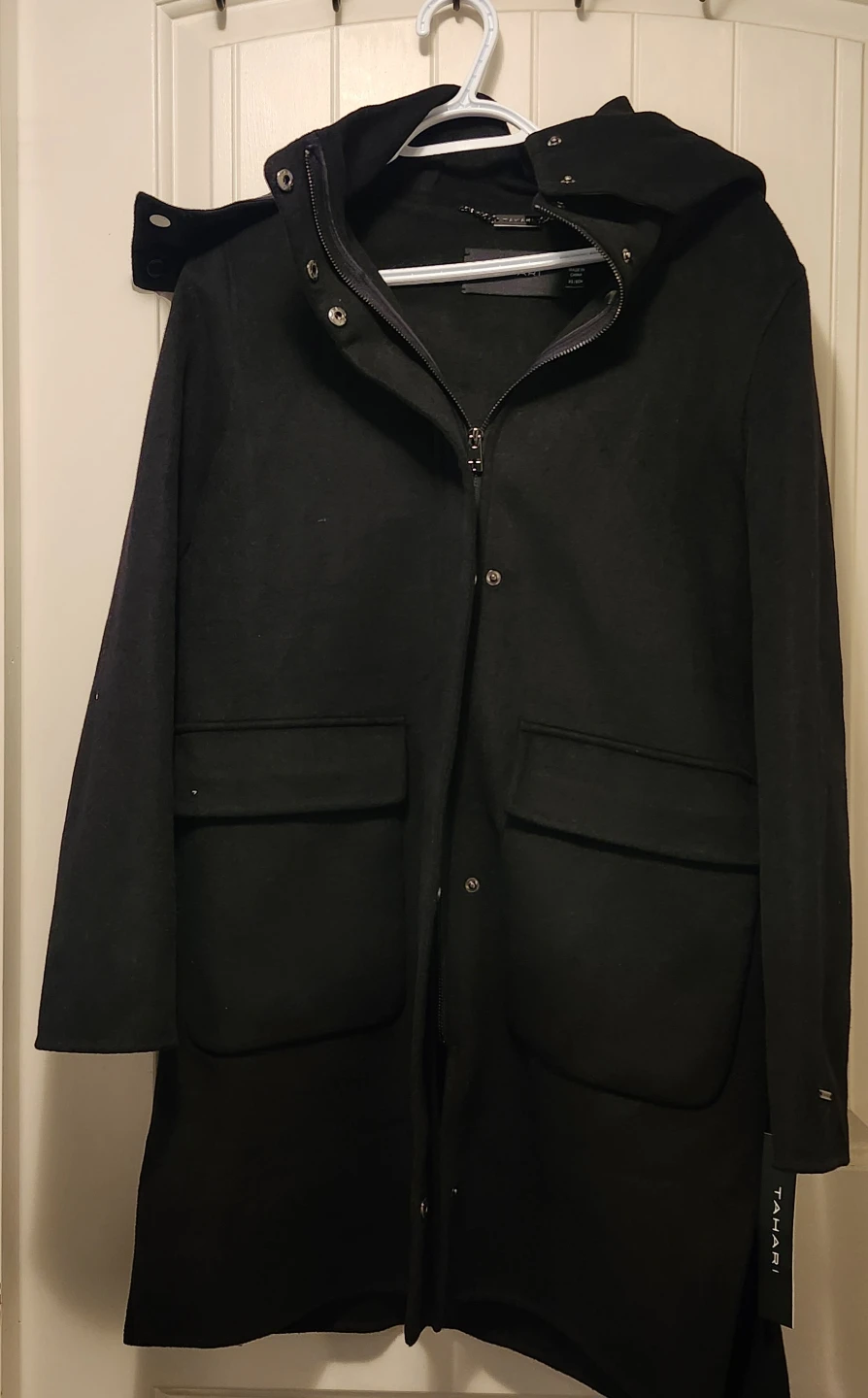Tahari Women's Black Hooded Parka Coat - photo 3