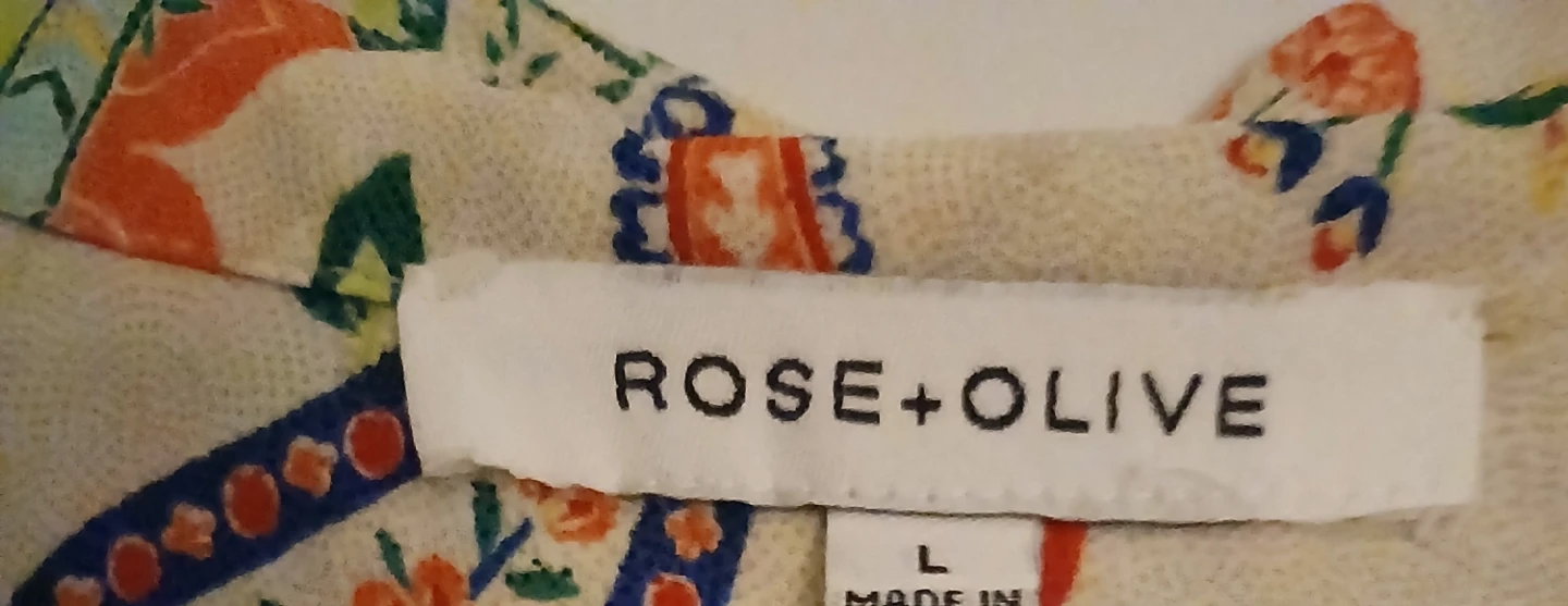 Rose + Olive Women's Paisley Print Button-Up Shirt - Size L - photo 2
