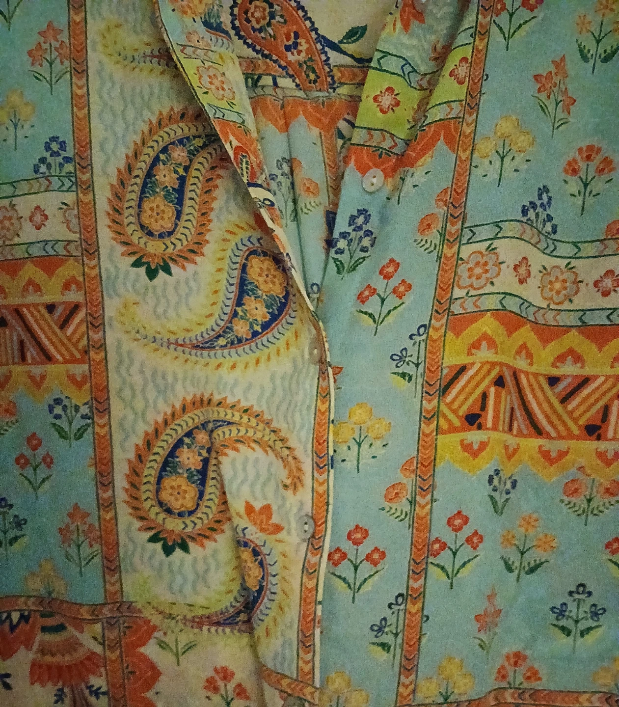 Rose + Olive Women's Paisley Print Button-Up Shirt - Size L - photo 3