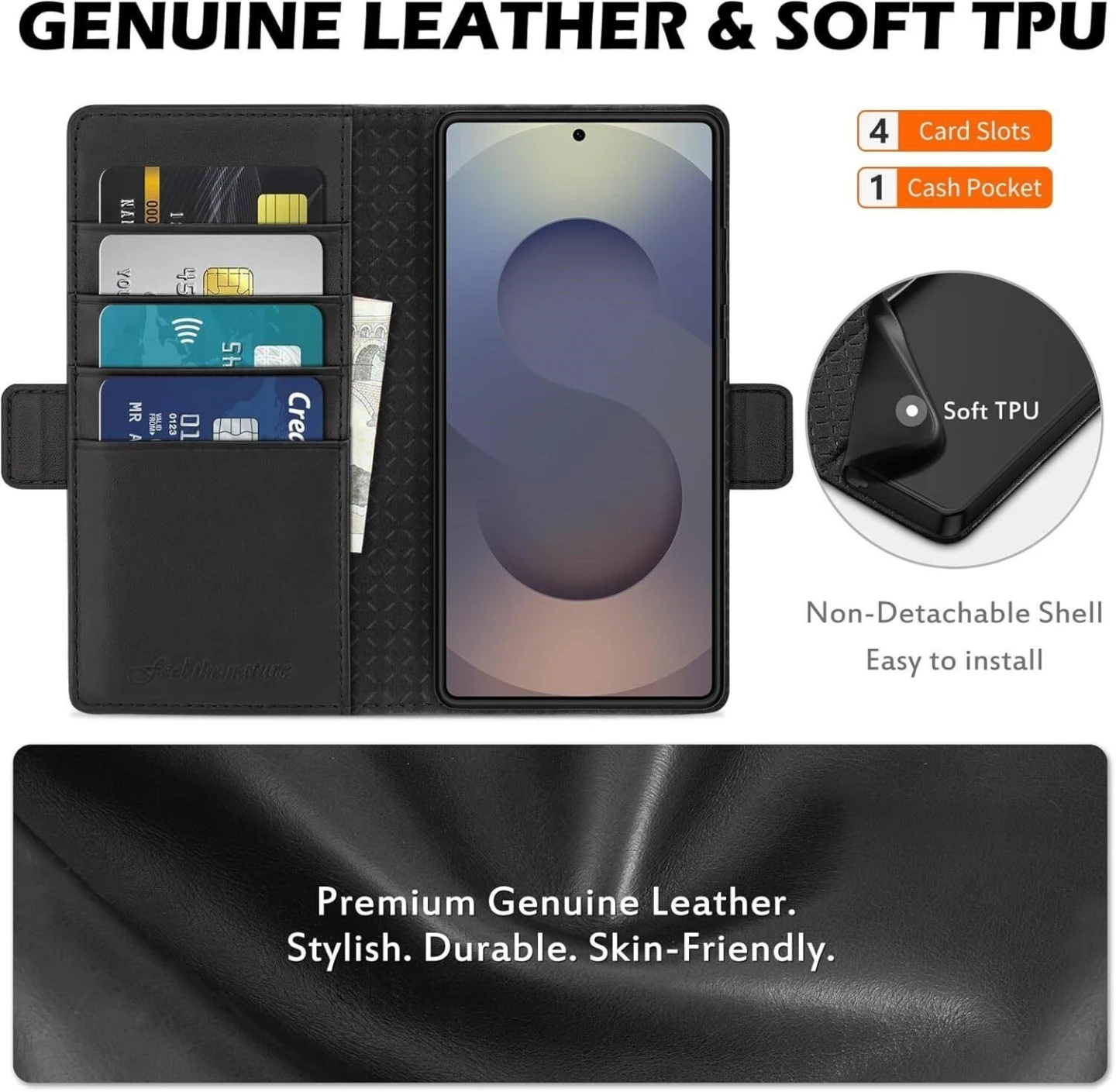 Leather Wallet Case for Samsung Galaxy S25 Ultra - photo 3