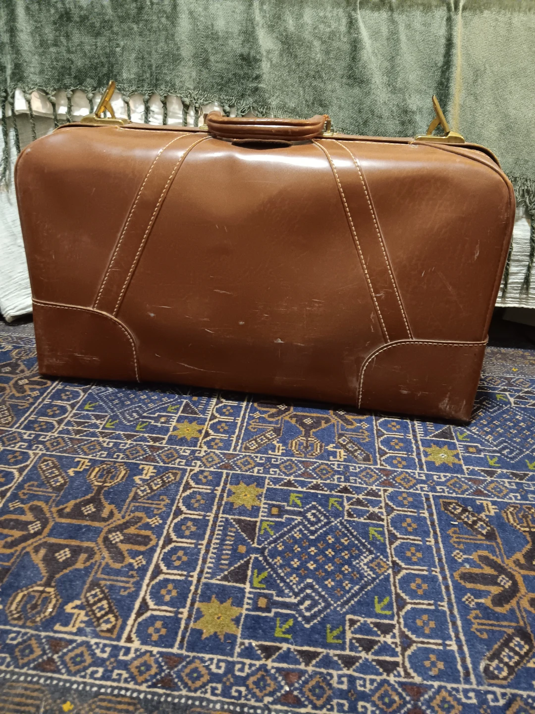 Vintage Leather Suitcase Luggage