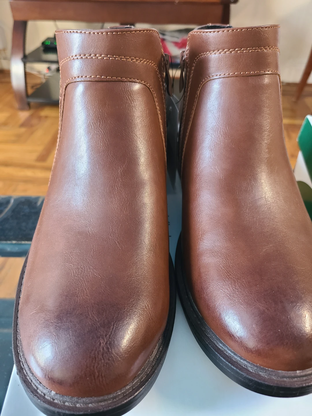 Alfani's BOBBI + BRICKA men's Brown Faux Leather Ankle Boots - photo 4