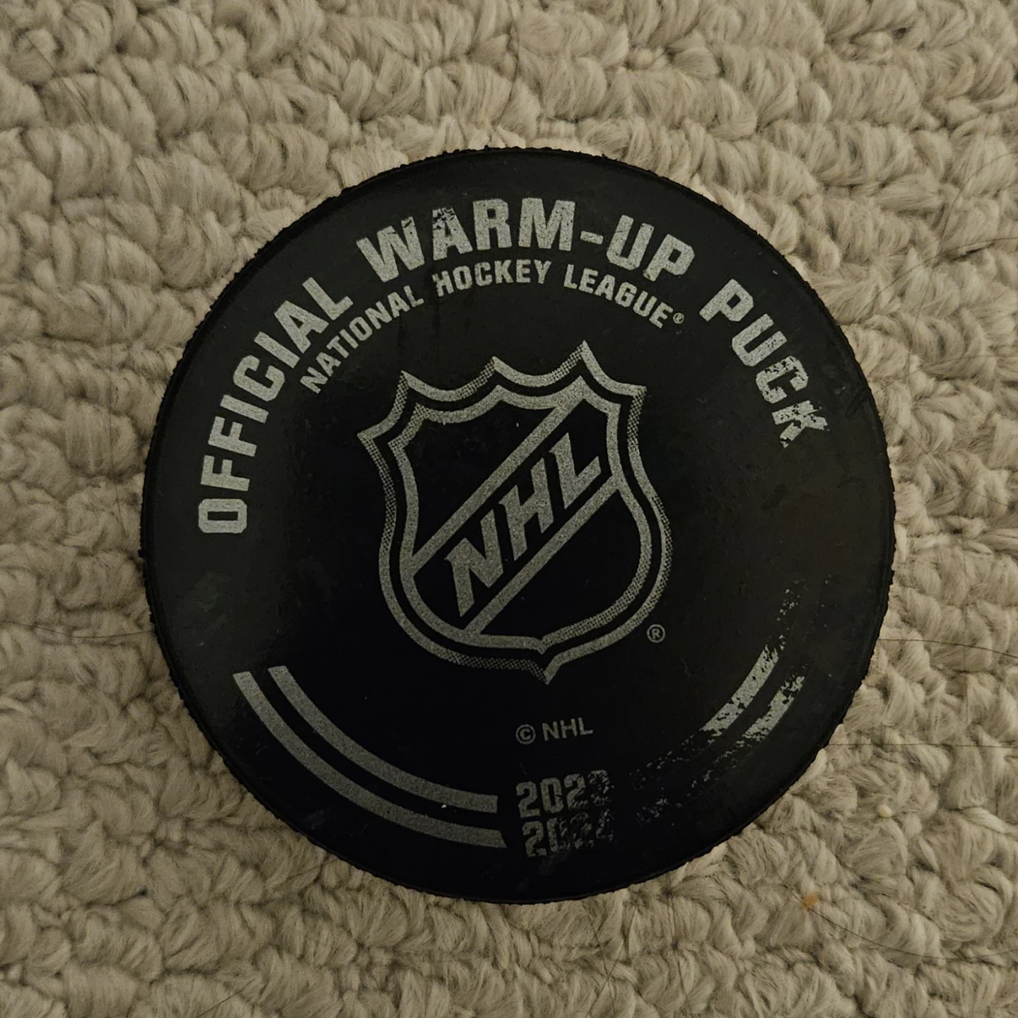 Gamed Used Toronto Maple Leafs Official Warm-Up Puck - photo 2