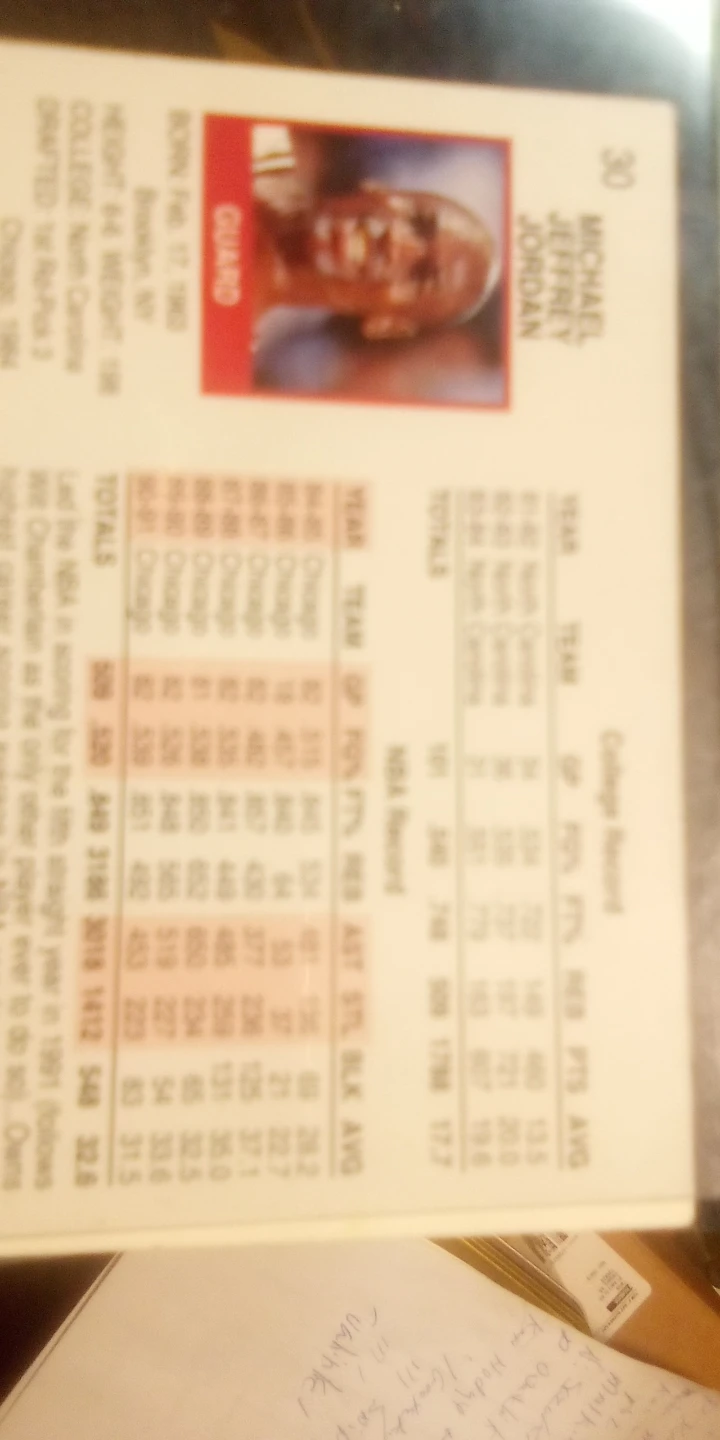 Michael Jordan 1990 Fleer Basketball Card