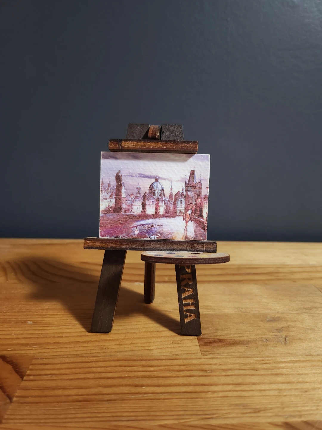 Miniature Easel with Prague Scene 🏆