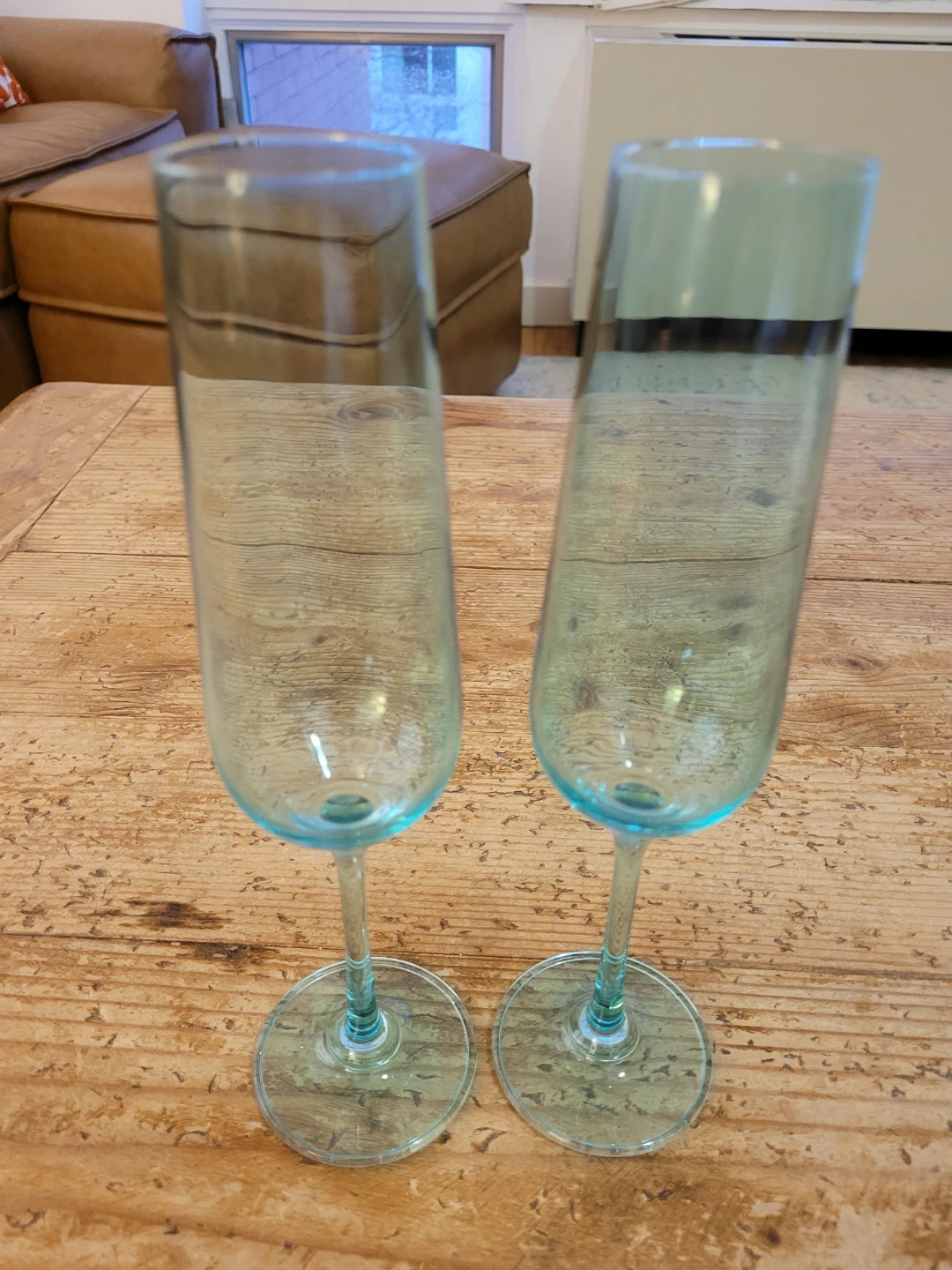New, Set of 2 Teal Champagne Flutes - photo 2