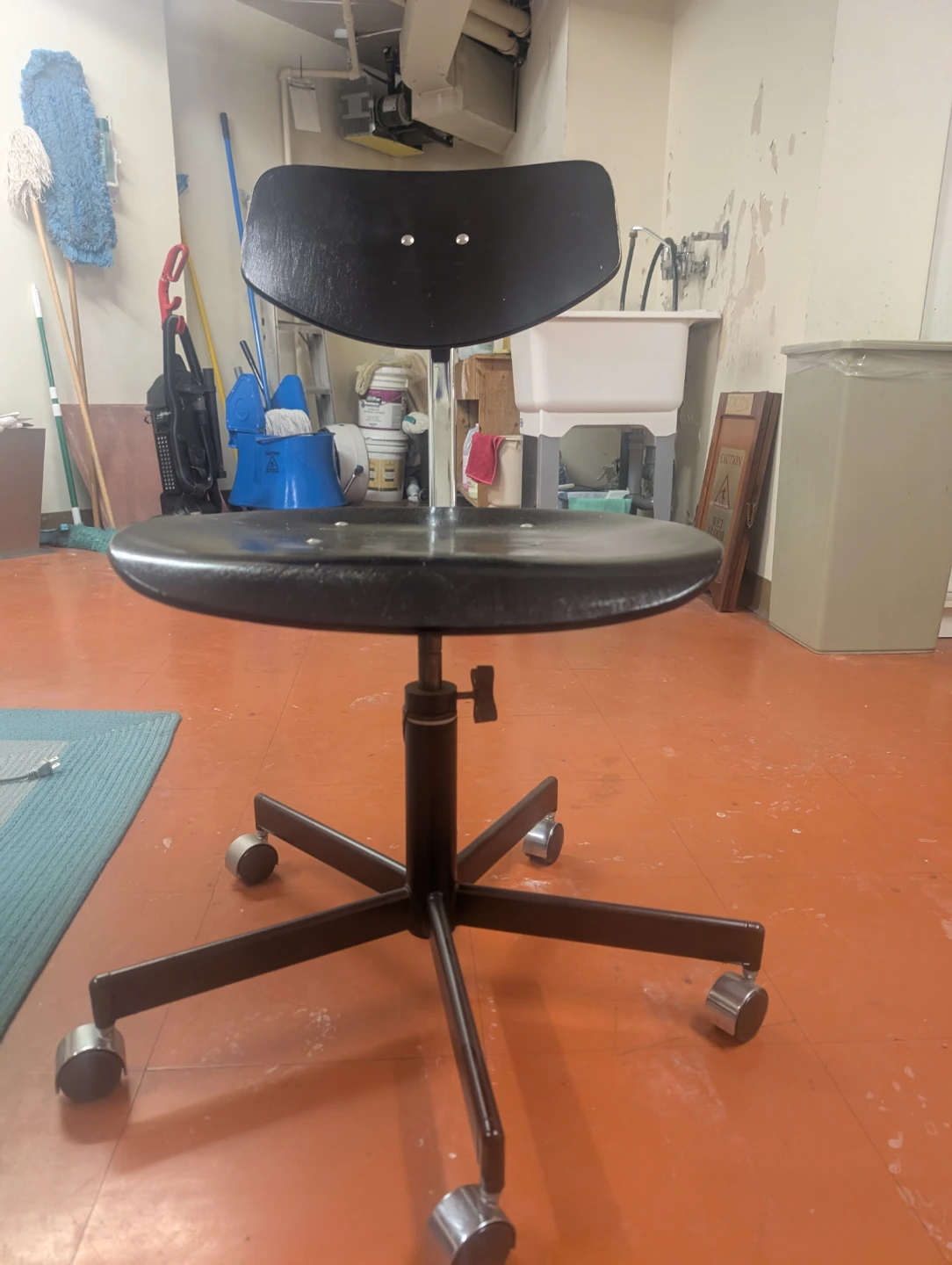 Black Adjustable Office Chair with Wheels