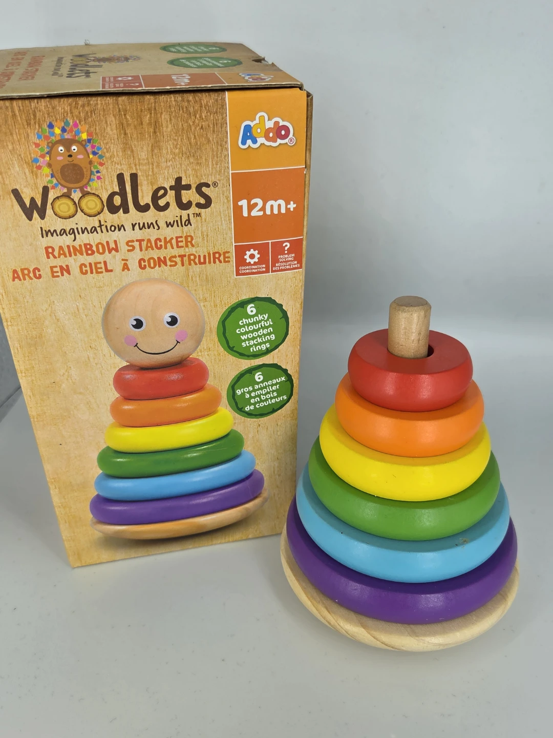 Addo Woodlets Rainbow Stacker 12m+ 🏆
