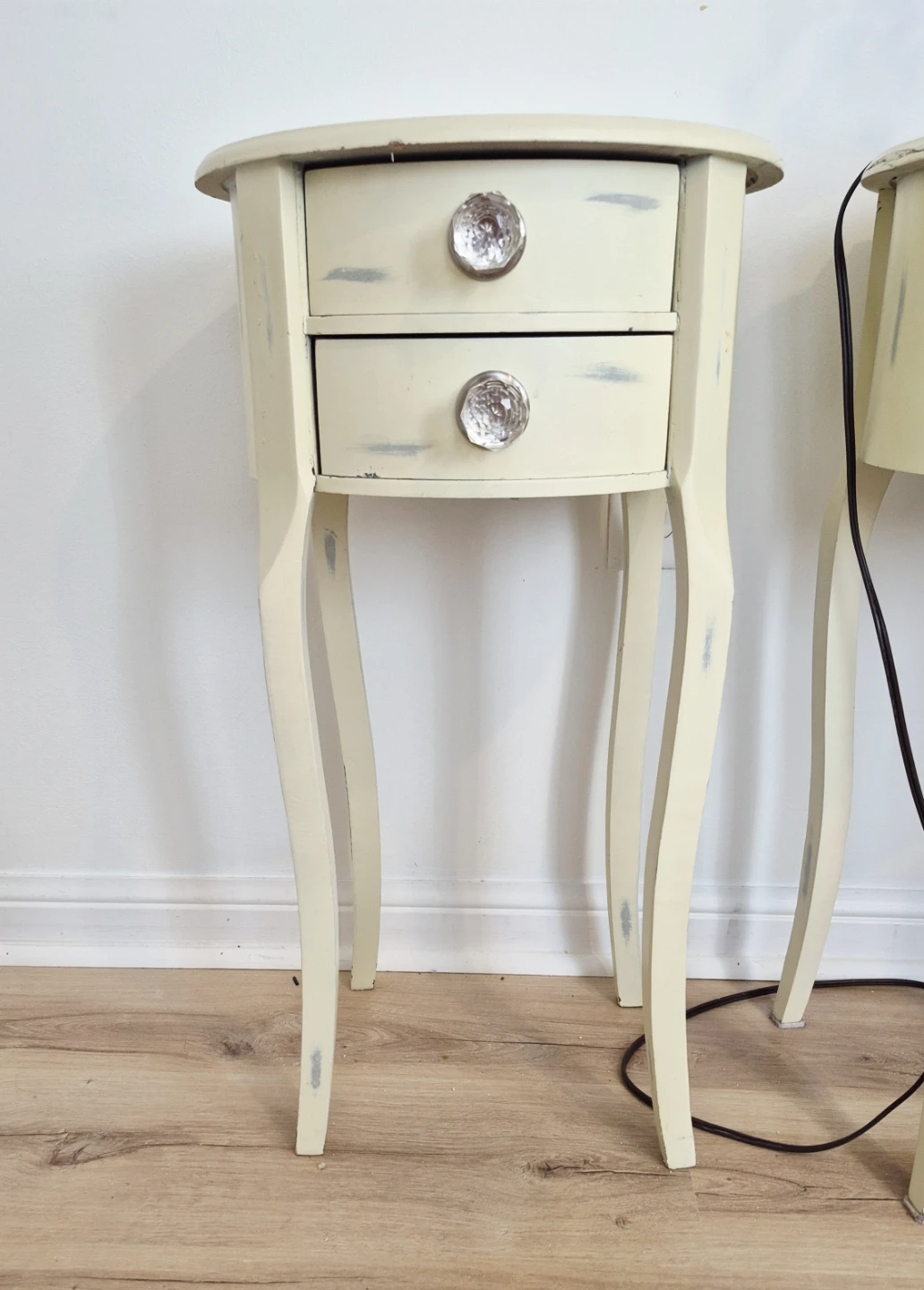Cream Round Side Table with 2 Drawers - photo 2