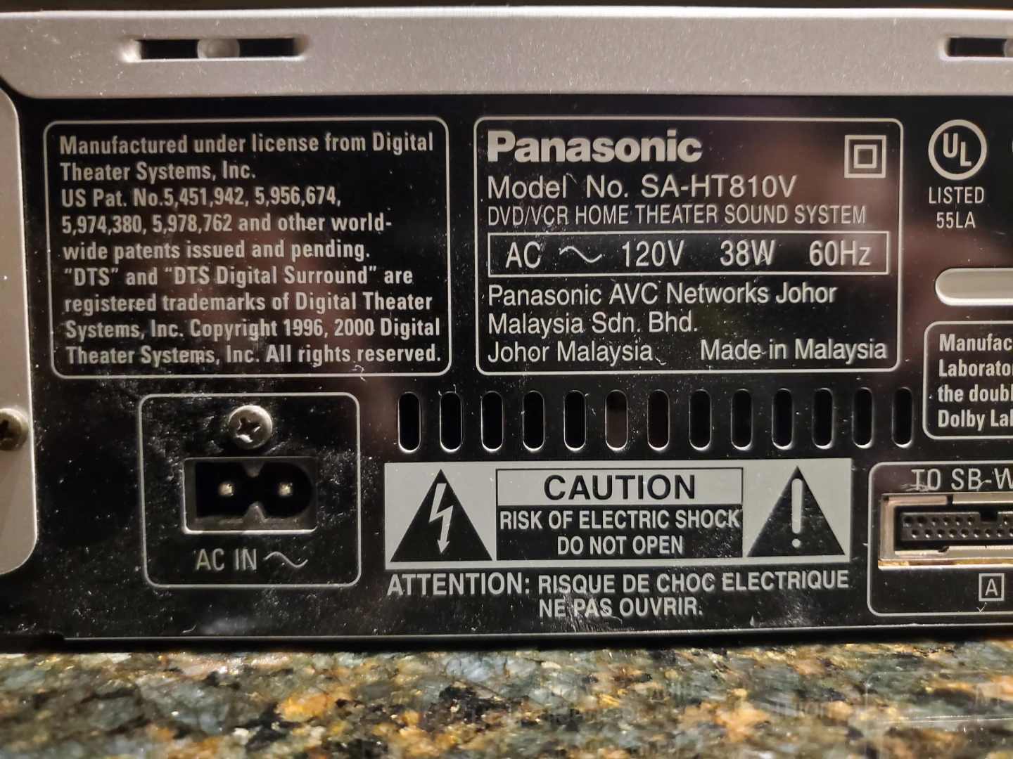 Panasonic SA-HT810V DVD/VCR Home Theater Sound System - photo 5