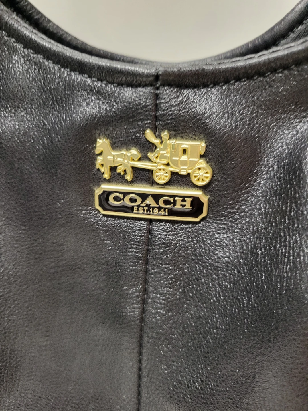 Vintage Coach Madison Maggie hobo shoulder bag in black leather - photo 2