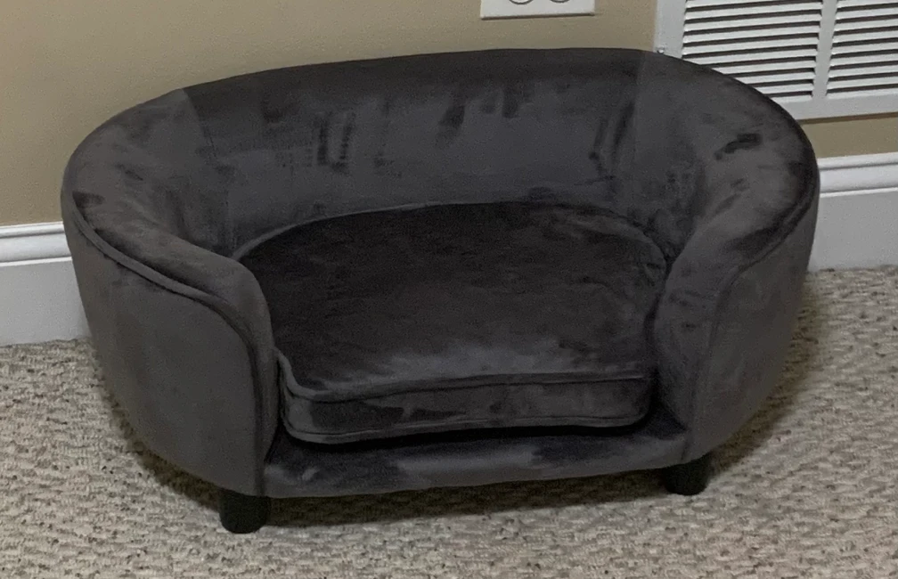 Gray Velvet Pet Couch