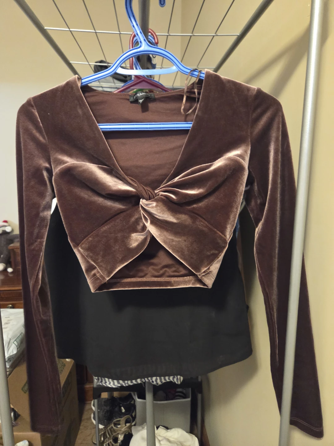 Velvet Twist Front Crop Top