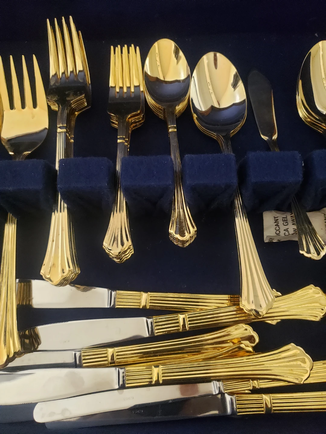 Gold Plated Cutlery Set in Wooden Box