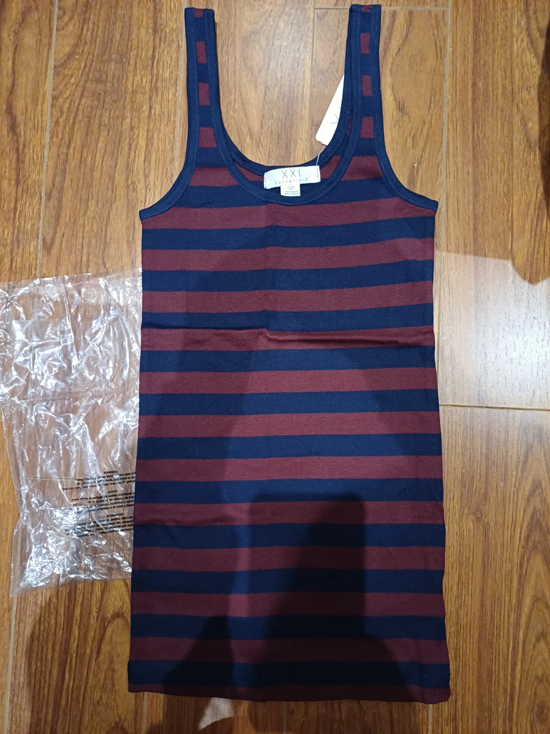 NEW FOREVER XXI Essentials Navy/Burgundy Striped Tank Top 🏆 - photo 5