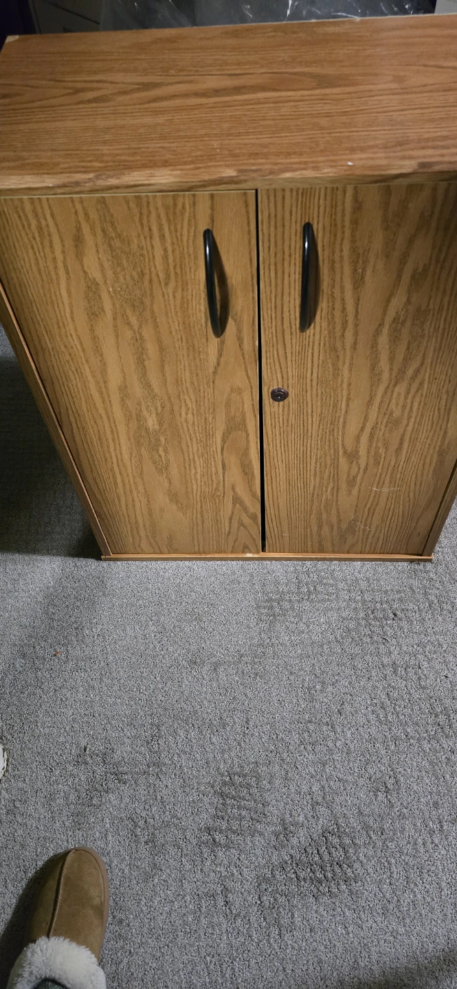 Oak veneer storage cabinet with doors - photo 4