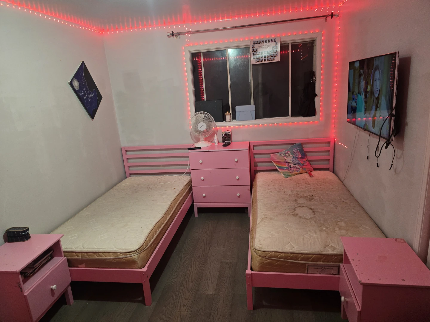 Two Pink Twin Beds with Mattresses - photo 2