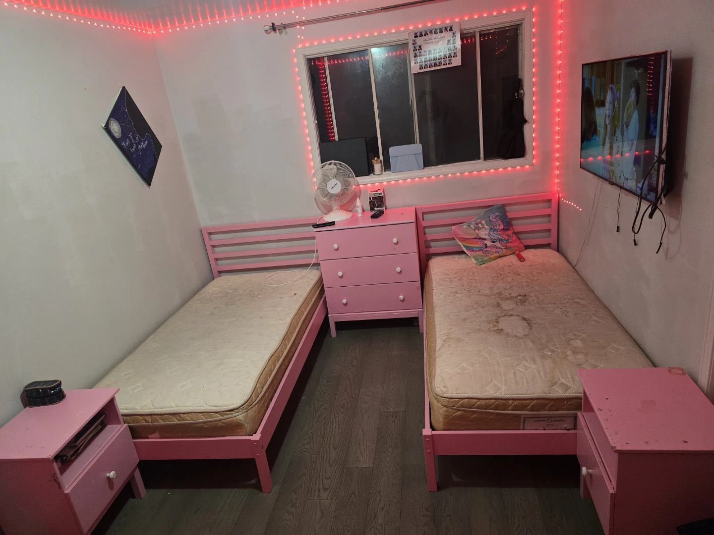 Two Pink Twin Beds with Mattresses - photo 3