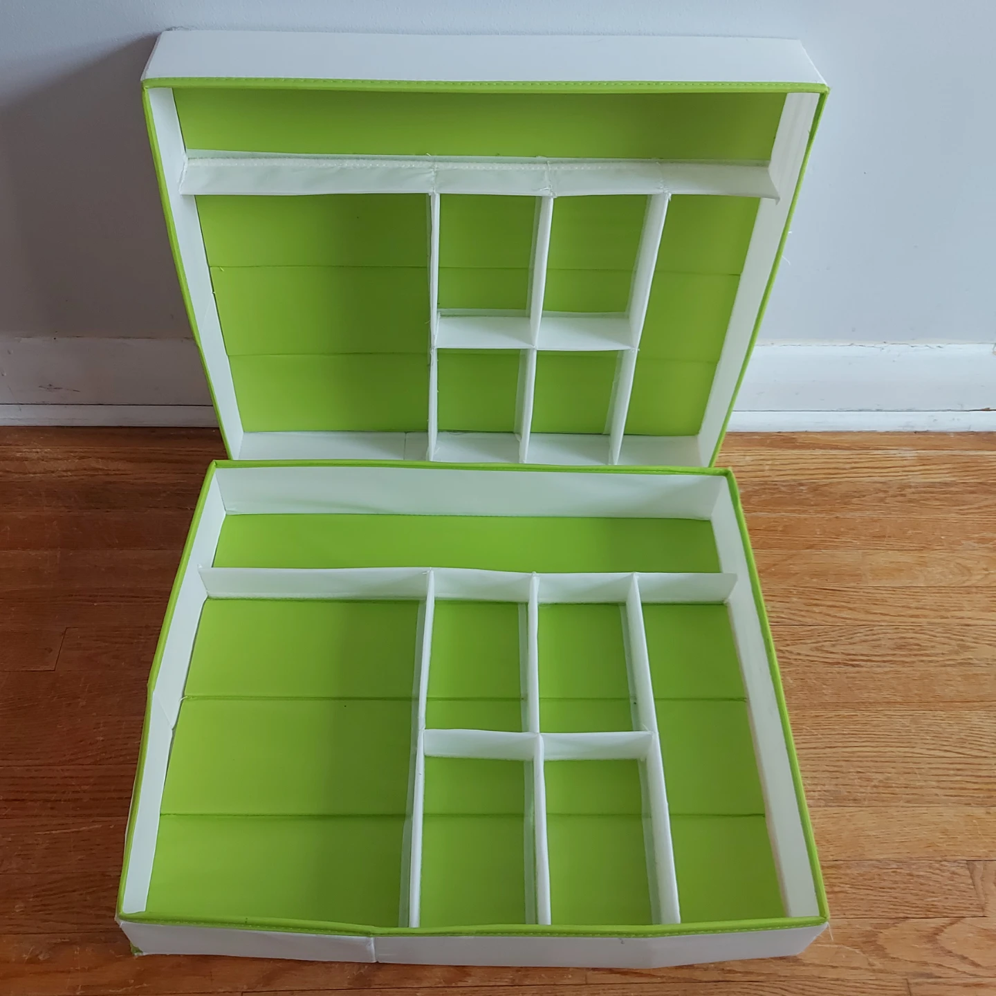 2 x IKEA Drona - Green and White Fabric Drawer Organizer