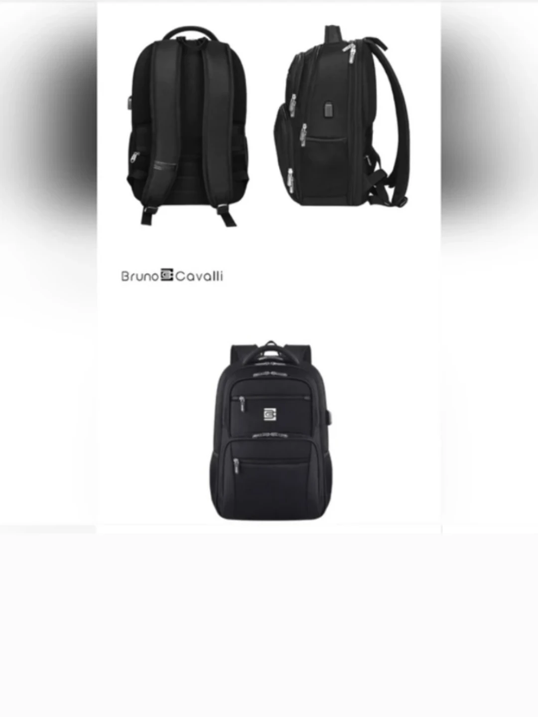 NEW🧡 BACKPACK RFID ID PROTECT BUILT IN, BLACK, Bruno Cavali - photo 2