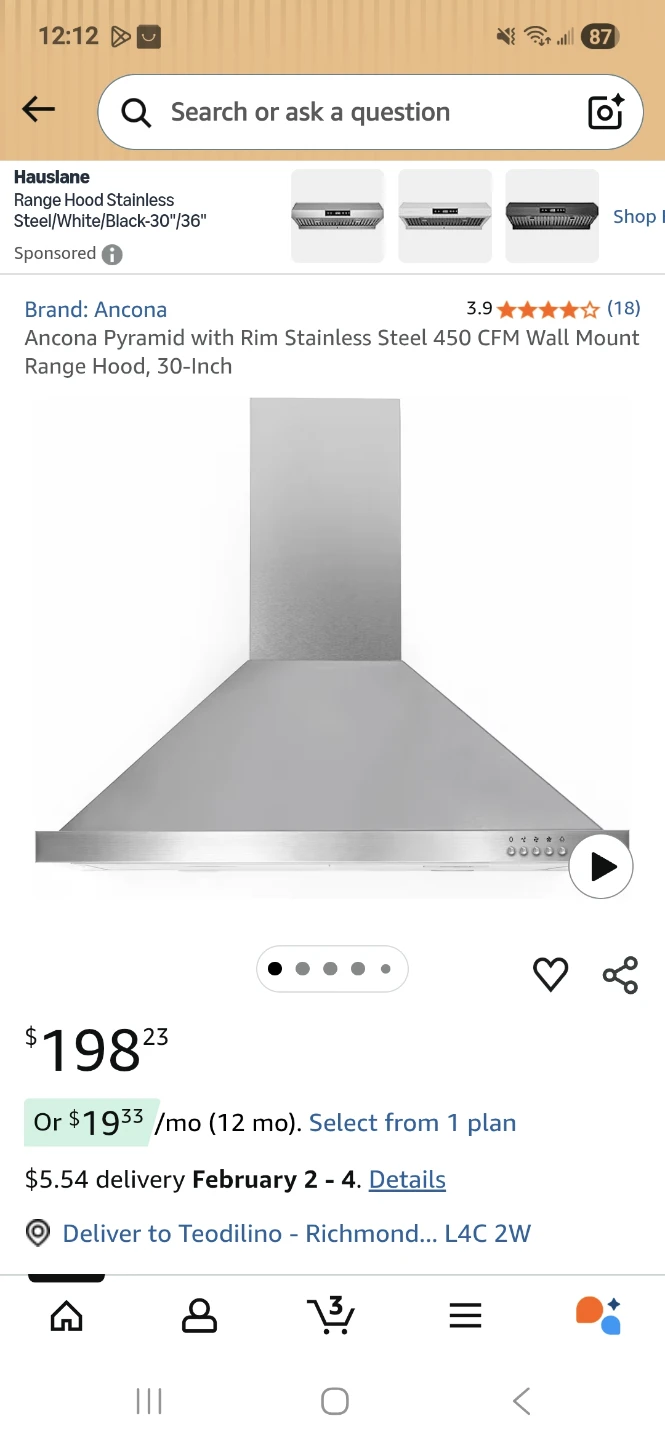 Ancona Pyramid 30-Inch Stainless Steel Range Hood - photo 3