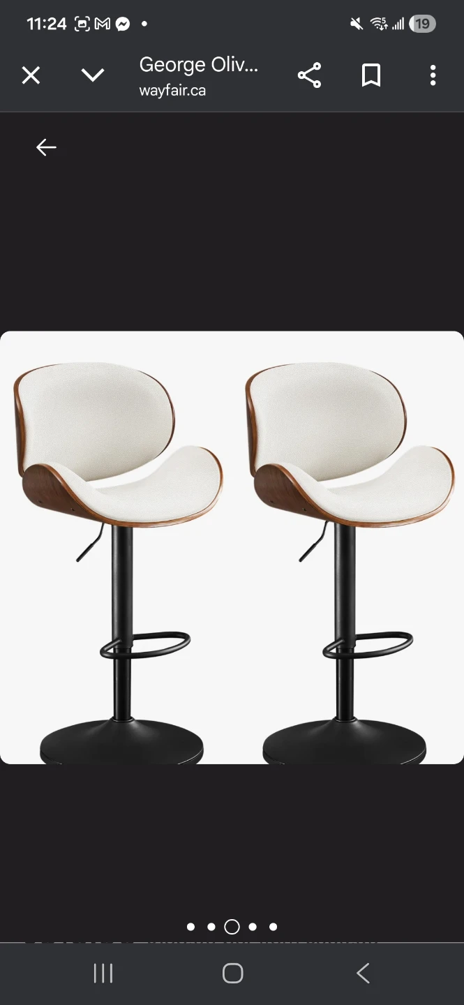 George Oliver Adjustable Swivel Bar Stools (Set of 2) - photo 2