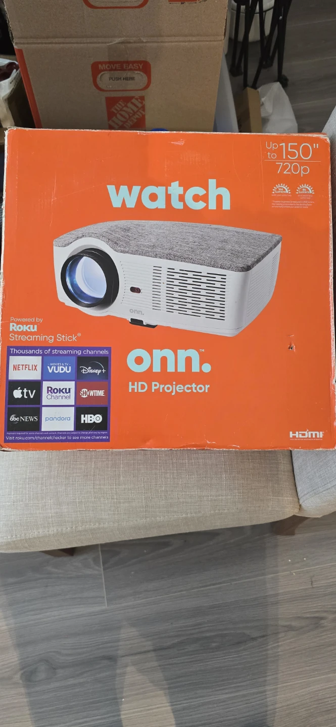 Onn. HD Projector with Roku Streaming Stick