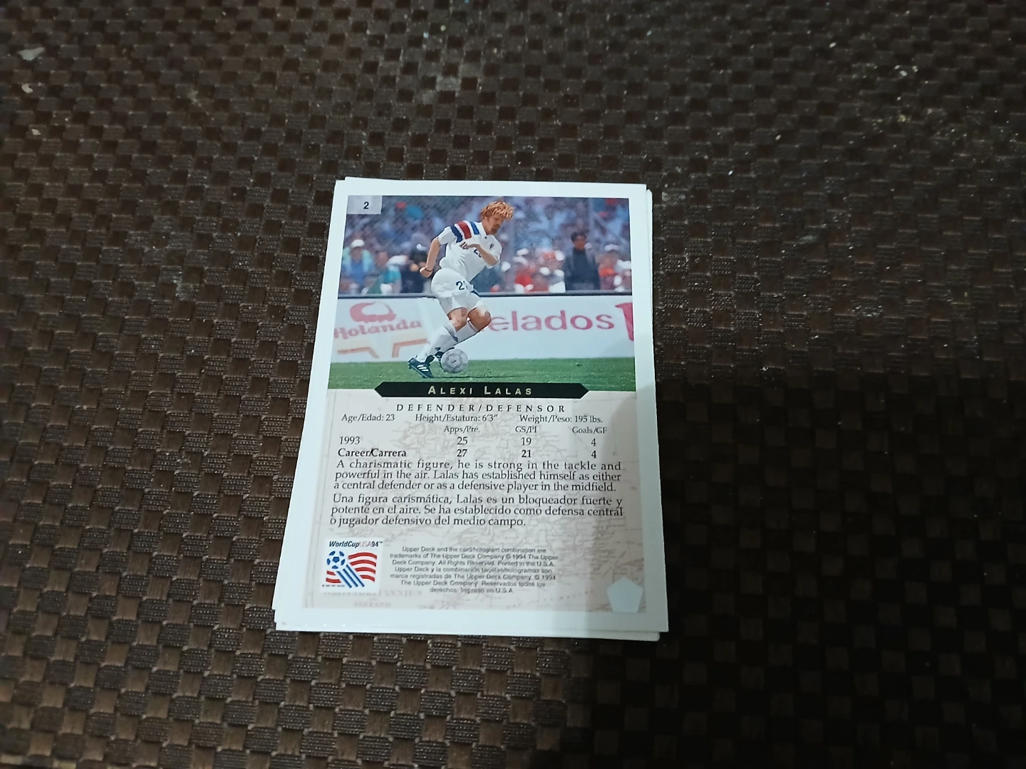 1994 Upper Deck Alexi Lalas Soccer Card - photo 5