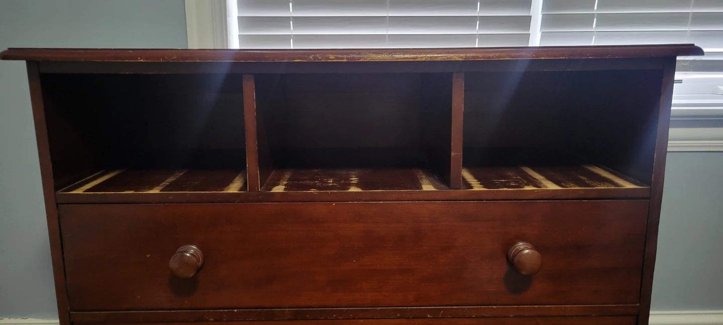 Wooden Dresser with 3 Open Shelves and 2 Drawers - photo 3