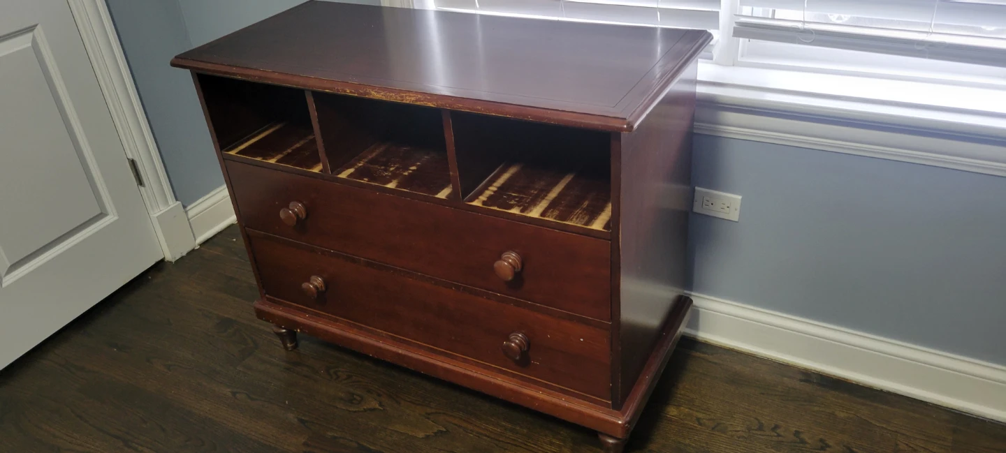 Wooden Dresser with 3 Open Shelves and 2 Drawers - photo 4