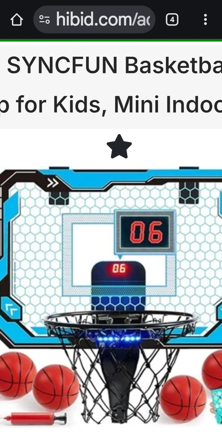 SYNCFUN Mini Indoor Basketball Hoop for Kids