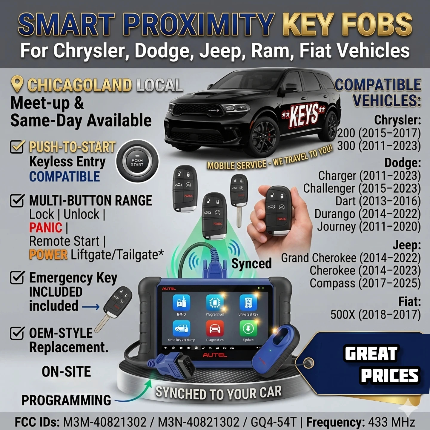 Jeep Dodge Ram Chrysler • Keys for CHEAP 💲