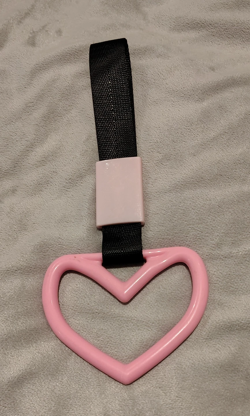 Pink Heart Shaped Car Interior Decorative Handle tsurikawa